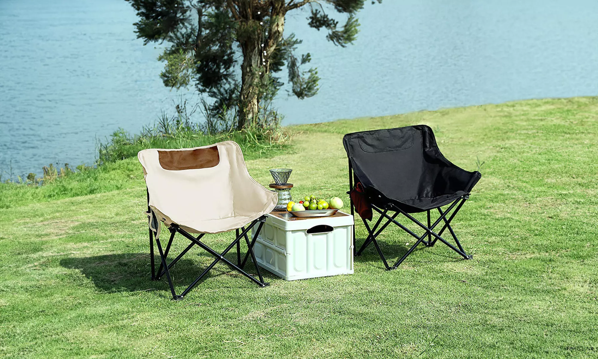 Portable for Outdoor Oversized Camping Folding Chair Arm Chair with Cup Holder - Primary Image