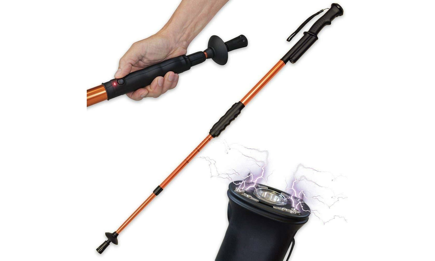 950,000 volt HIKE-N-STRIKE - Hiking Staff w/ Stun Device/Flashlight 