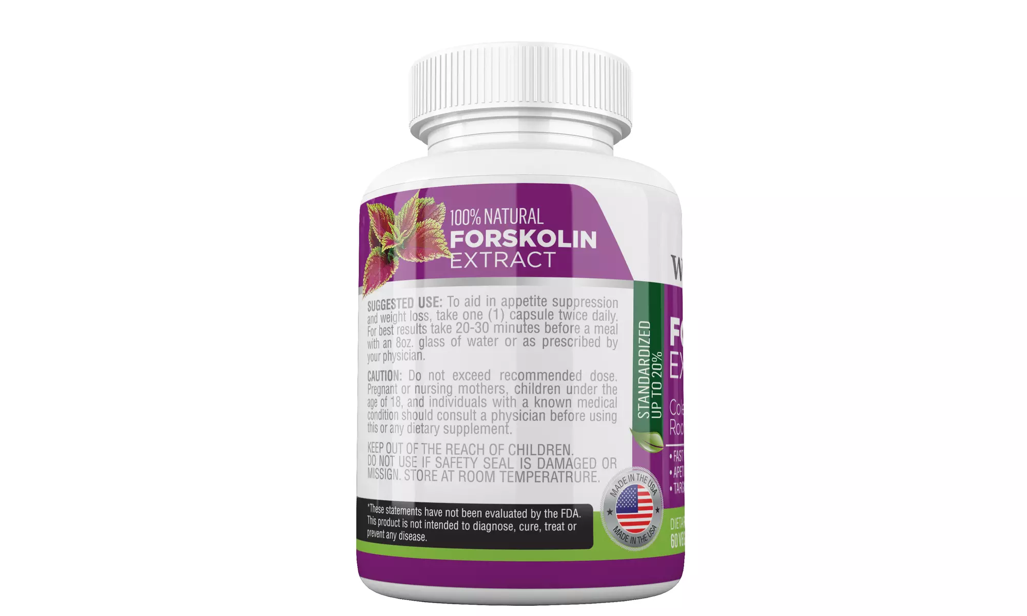 Forskolin 3000mg Max Strength - Appetite Suppressant & Fat Burner (3 Pack) - Second Medium