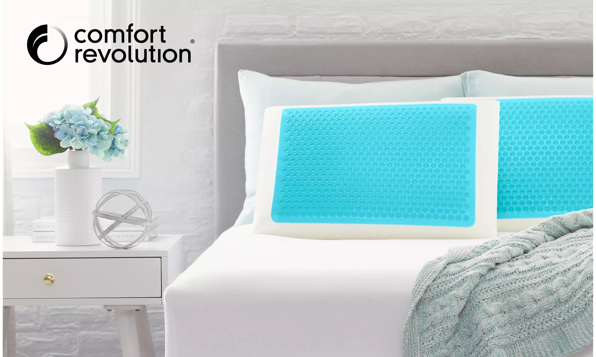Comfort Revolution Blue Bubble Gel Standard Pillow - Primary Image