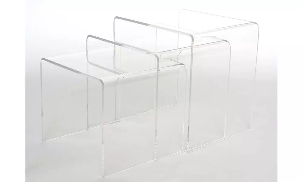 Acrylic Nesting Table 3-Pc Table Set Display Stands - Primary Image