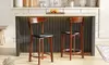 Costway Bar Stool with Curved Backrest & Footrest Counter Height Stools