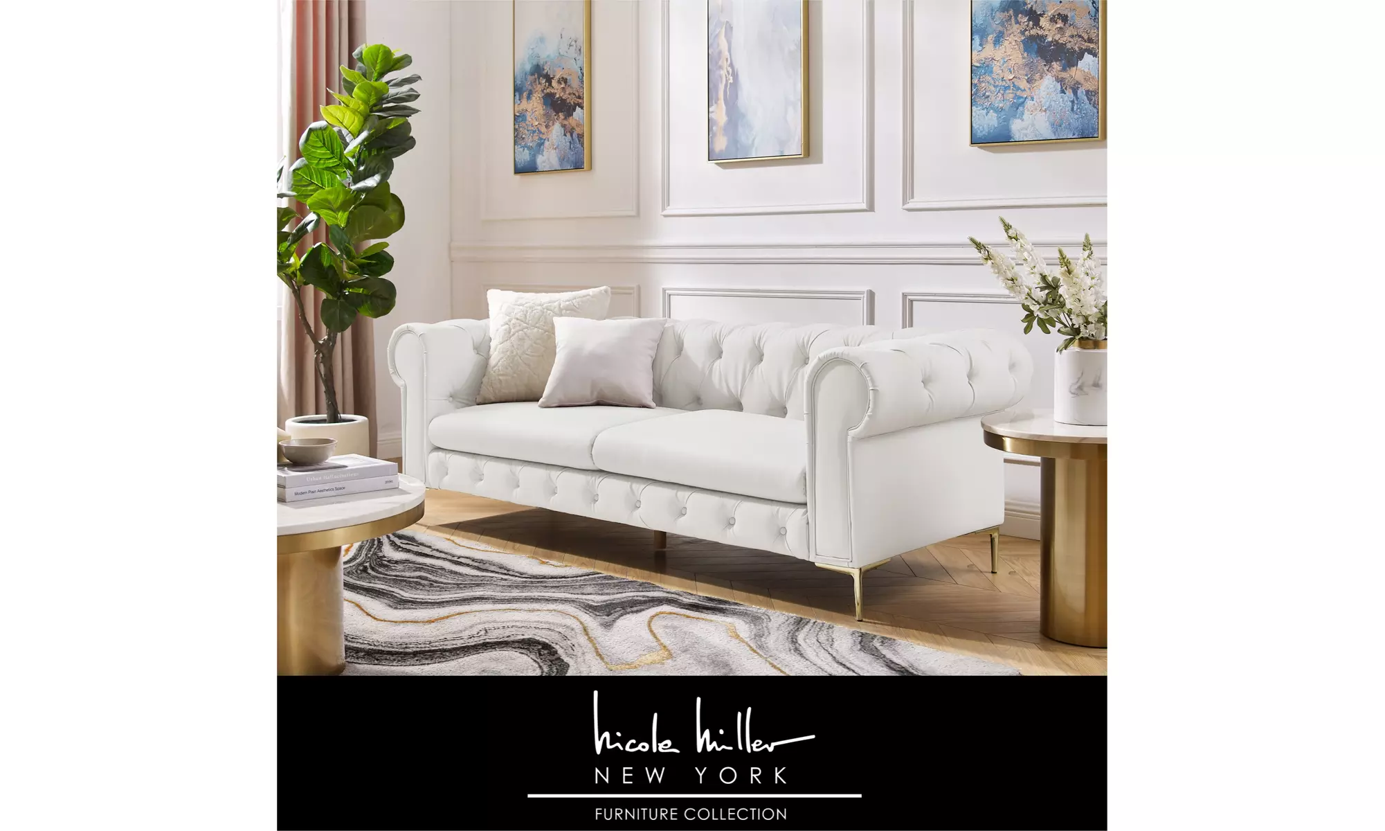 Moira Button Tufted, 3 Seat Chesterfield Sofa - Primary Image