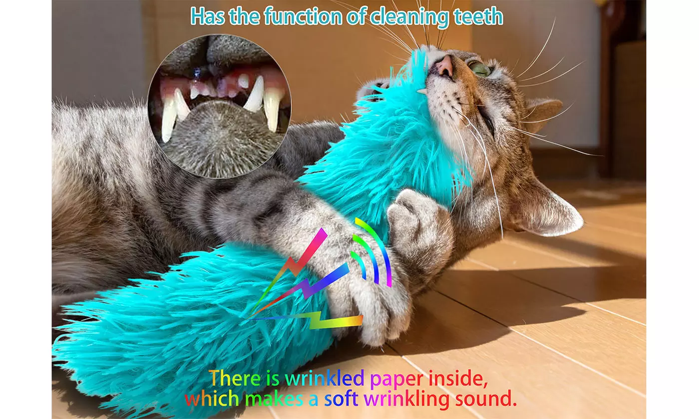 Four-Pc ItBelongs2U Plush Catnip Cat Toys Crinkle Sound Cat Pillows Kicker Toys