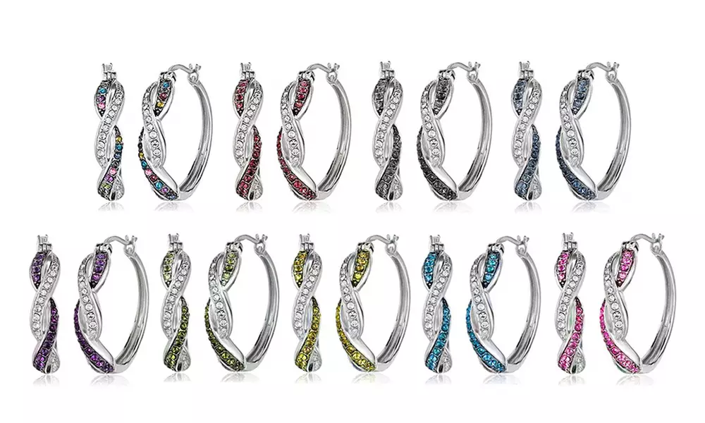 Leo Rosi Female Circle Zircon Hoop Earrings Elegant Wedding Engagement Earrings - Primary Image