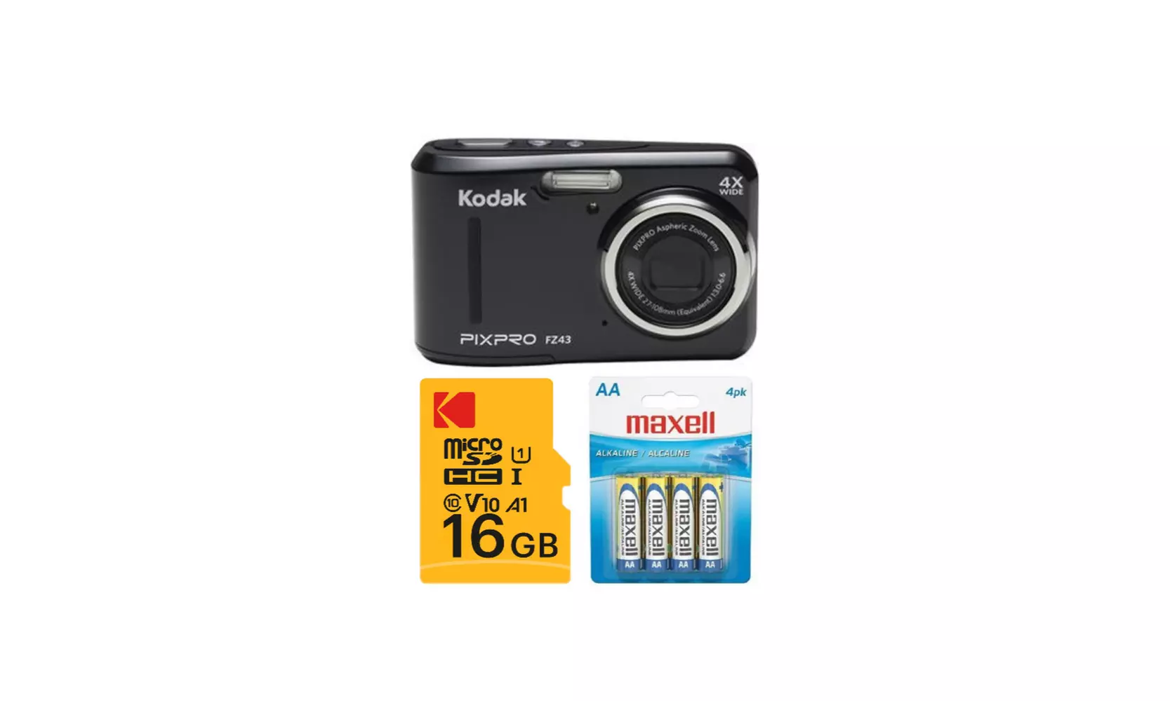 Kodak PIXPRO FZ43 Friendly Zoom Digital Camera (Black) Bundle - Primary Image