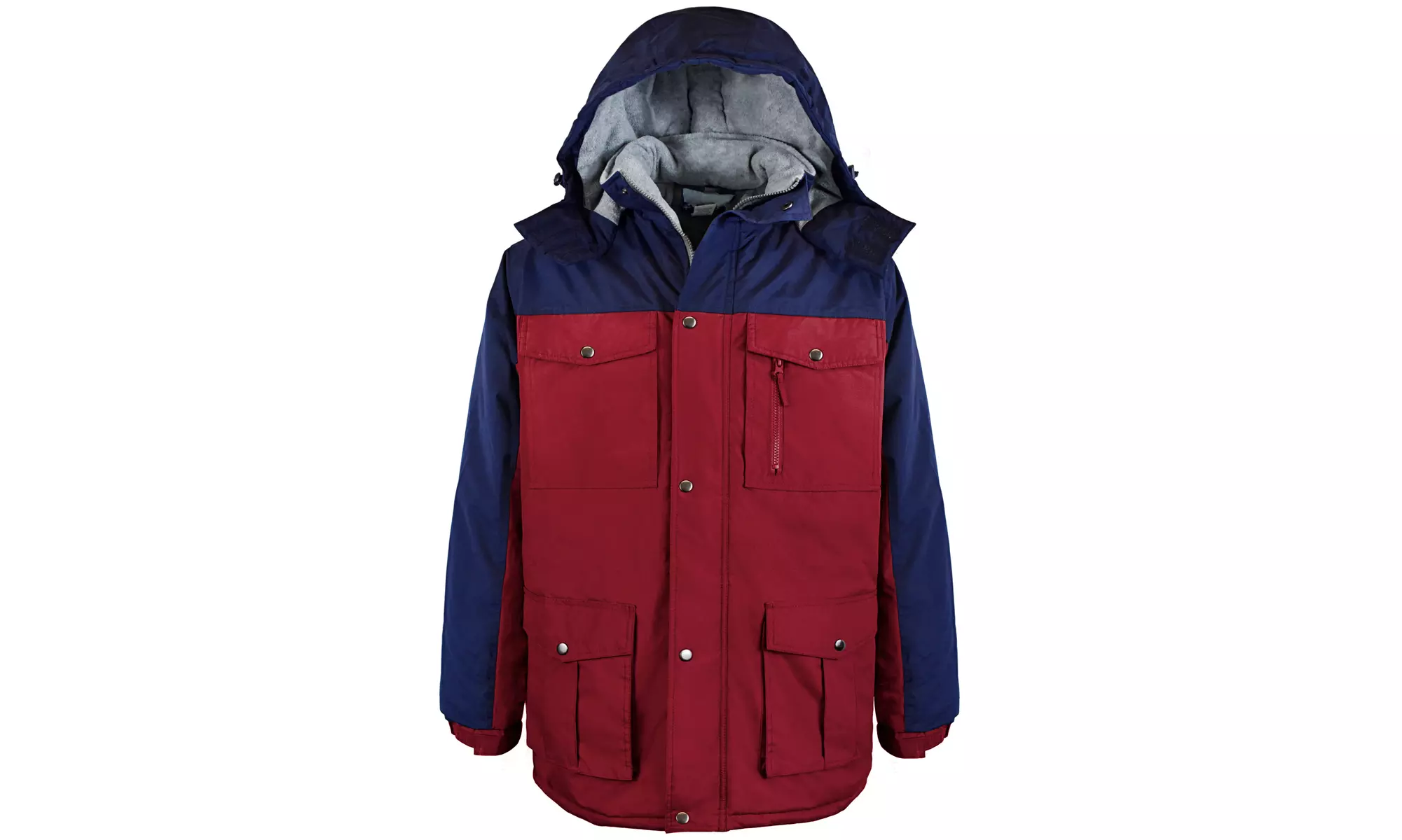 Victory Men's Color Block Hooded Insulated Parka Jacket (M-2XL) - Primary Image