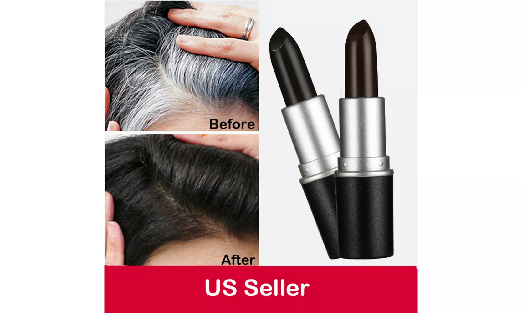2 Pack Temporary Hair Dye Mascara Non-toxic Hair Color Dyeing Salon Stick Chalk - Primary Image