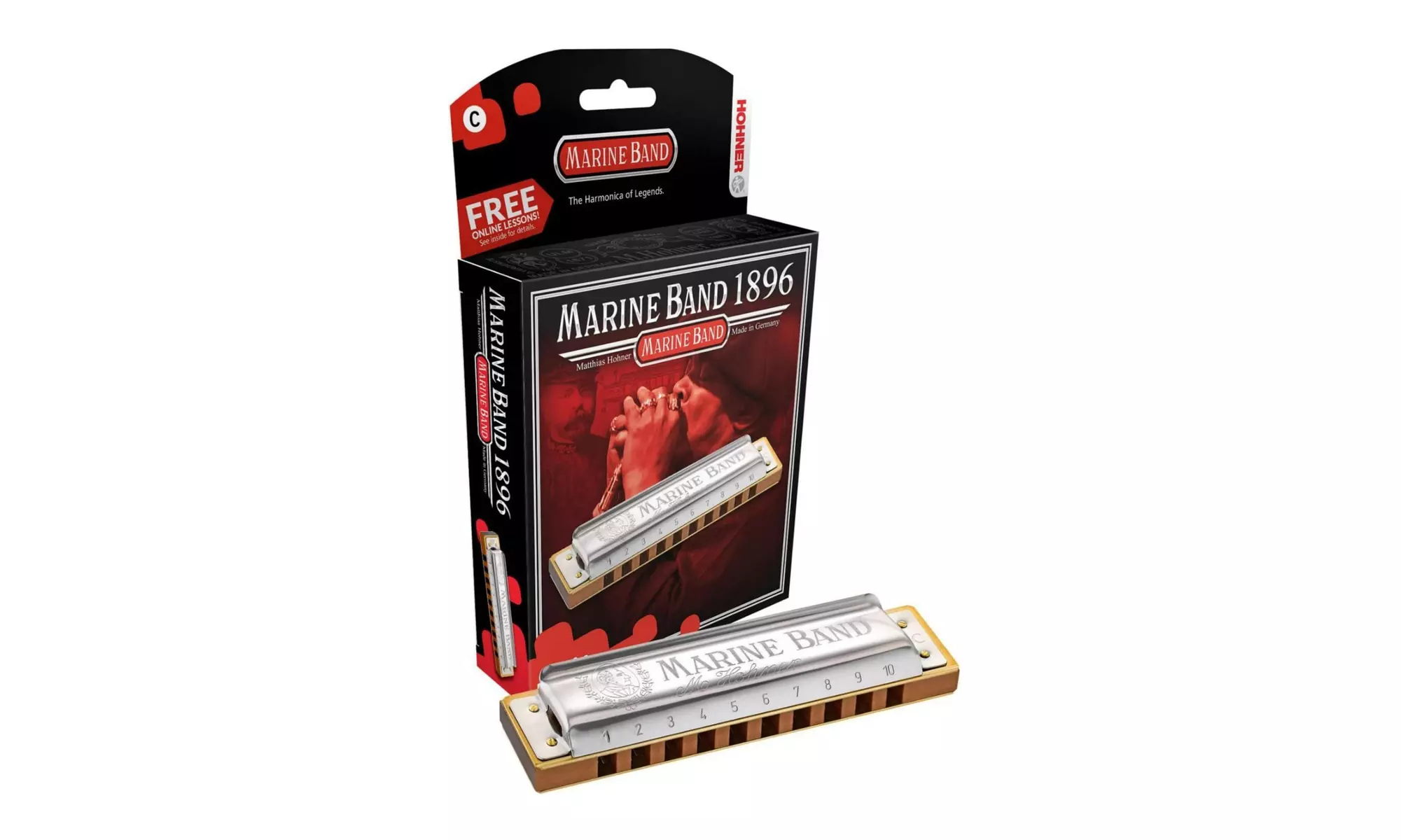 Hohner Marine Band Natural Minor Tuned Harmonica - Second Medium