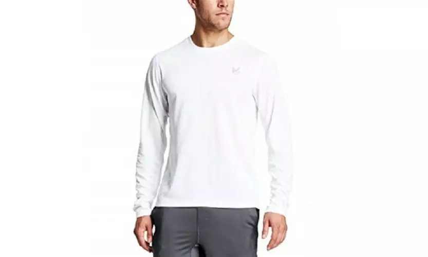 MISSION MEN'S VAPORACTIVE ALPHA LONG SLEEVE ATHLETIC SHIRT BRIGHT WHITE X-L - Primary Image
