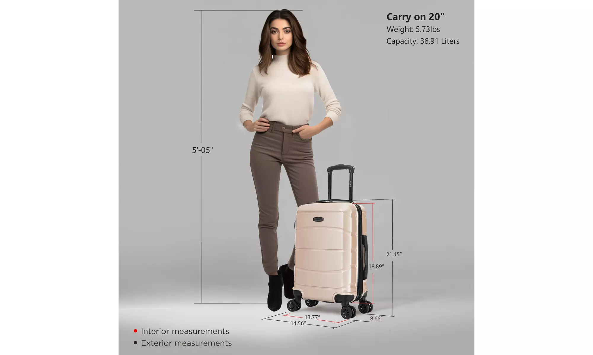 DUKAP Sense Lightweight Hardside Spinner Luggage 20"/24"/28"