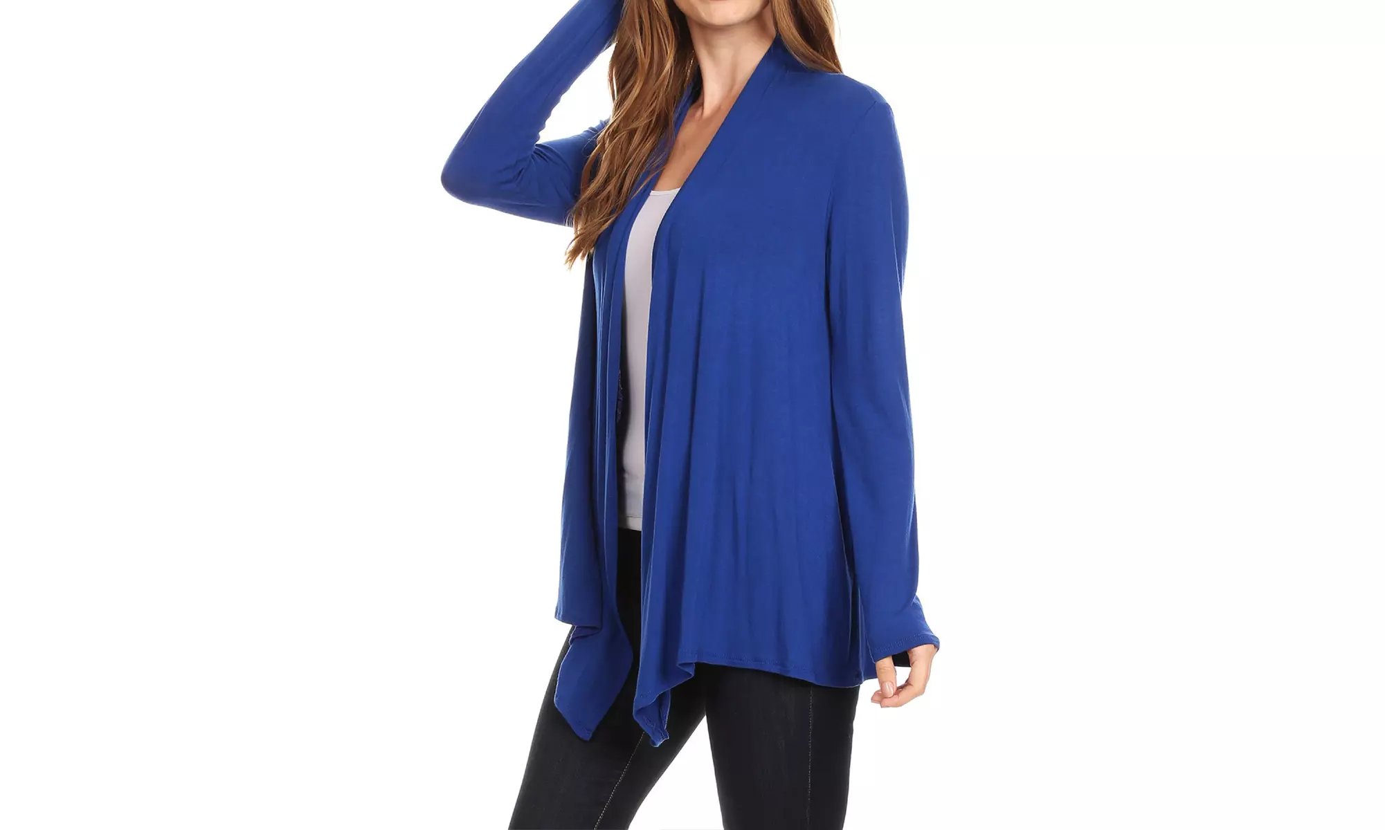 Solid Lightweight Soft Long Sleeves Open Front Cardigan