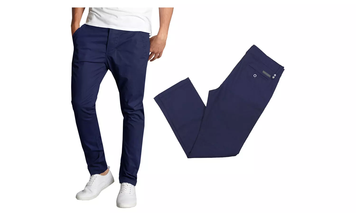 Galaxy By Harvic Men's Slim-Fit Stretch Chino Pants - Multiple Inseams Available