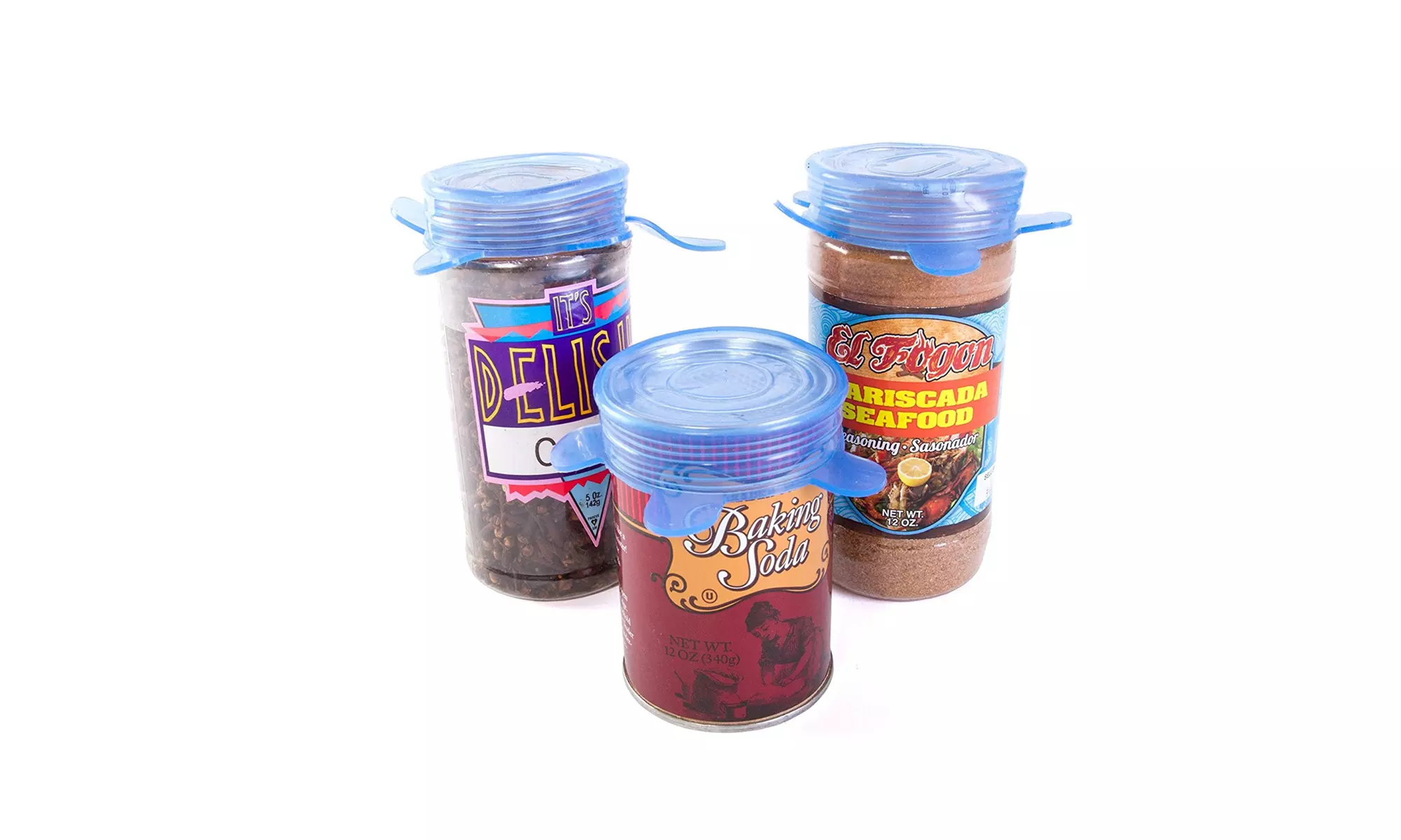 Silicone Stretch Lids - Set of 3 Can and Jar Sized Silicone Food Cover - Primary Image