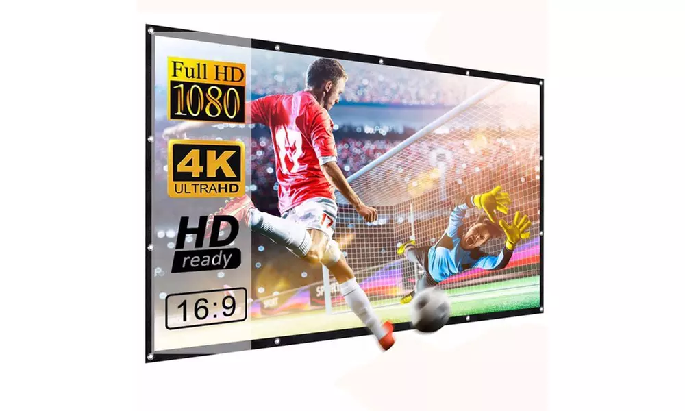 FAMILY Projector Screen 100 inch, Foldable Anti-Crease Portable Projector - Primary Image