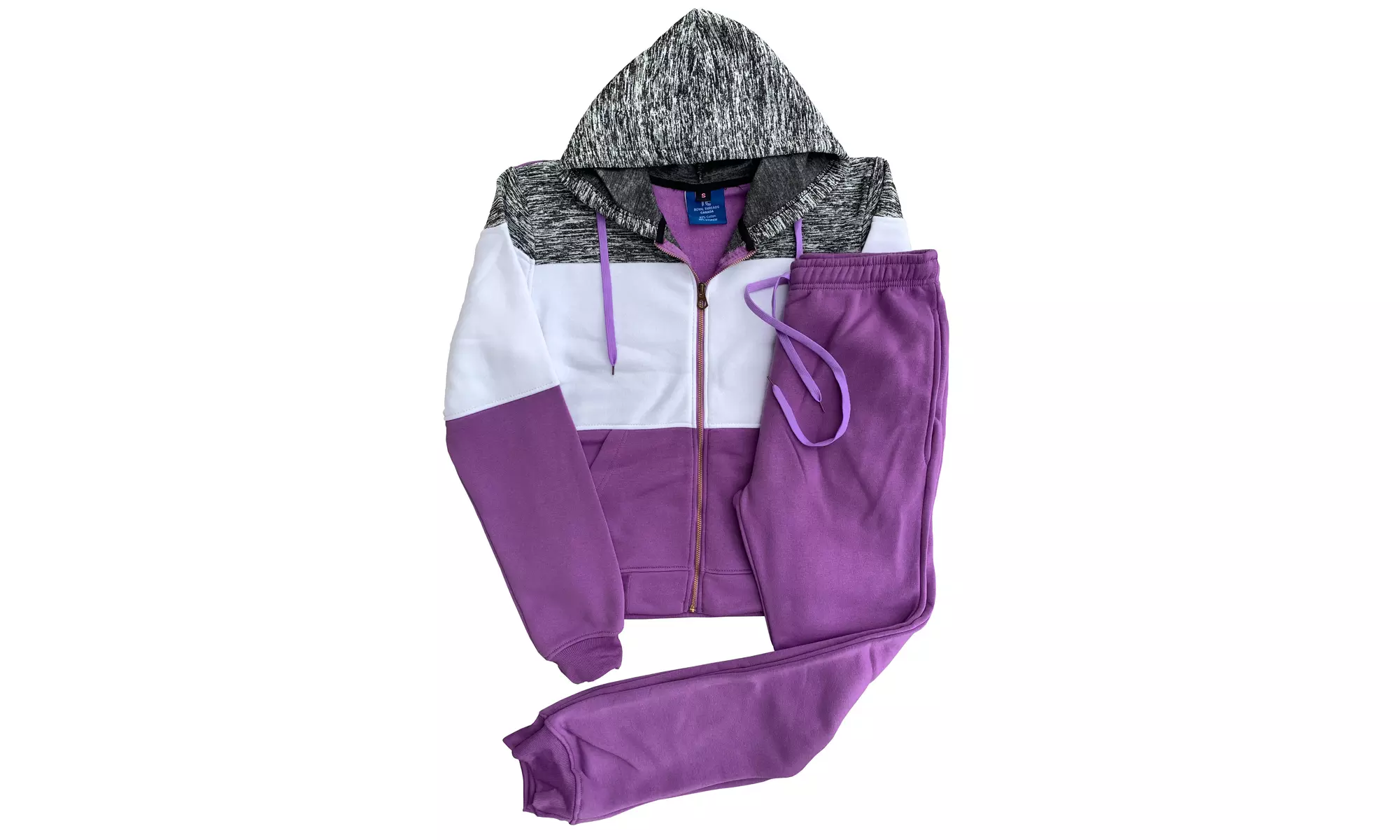 Women's 2-Piece Fleece Sweatsuit Jogger Colorful Sweat Jacket & Sweatpants 