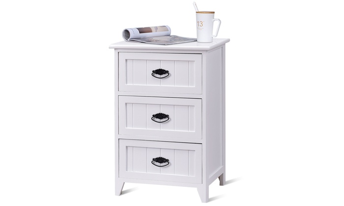 Up To 15 Off On Costway 3 Drawers Nightstand Groupon Goods