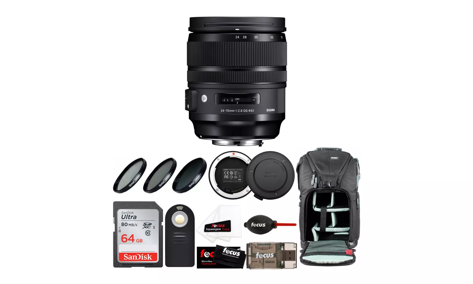 Sigma 24-70mm f/2.8 DG OS HSM ART Lens for Canon EF with USB Dock Bundle - Primary Image