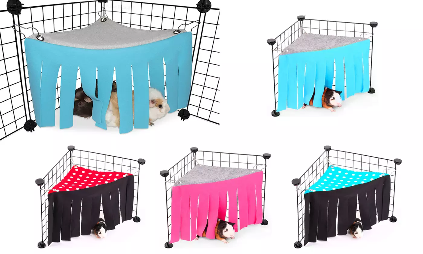 Guinea Pig Hideaway Corner Fleece Forest Hideout for Ferrets Chinchillas Pets - Primary Image