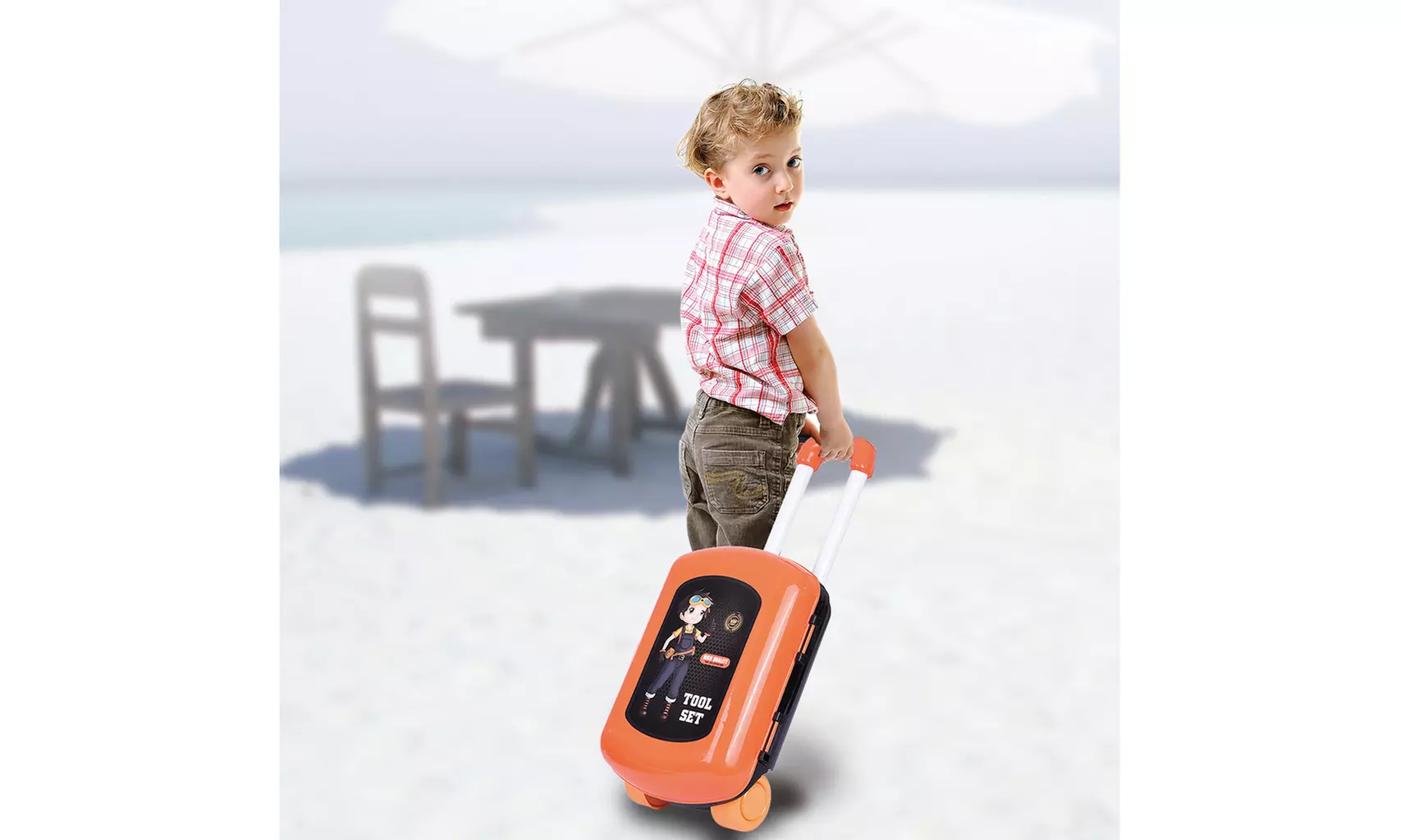 2-in-1 Engineer Pretend Play & Suitcase & Inertial Drill Construction Tools - Primary Image