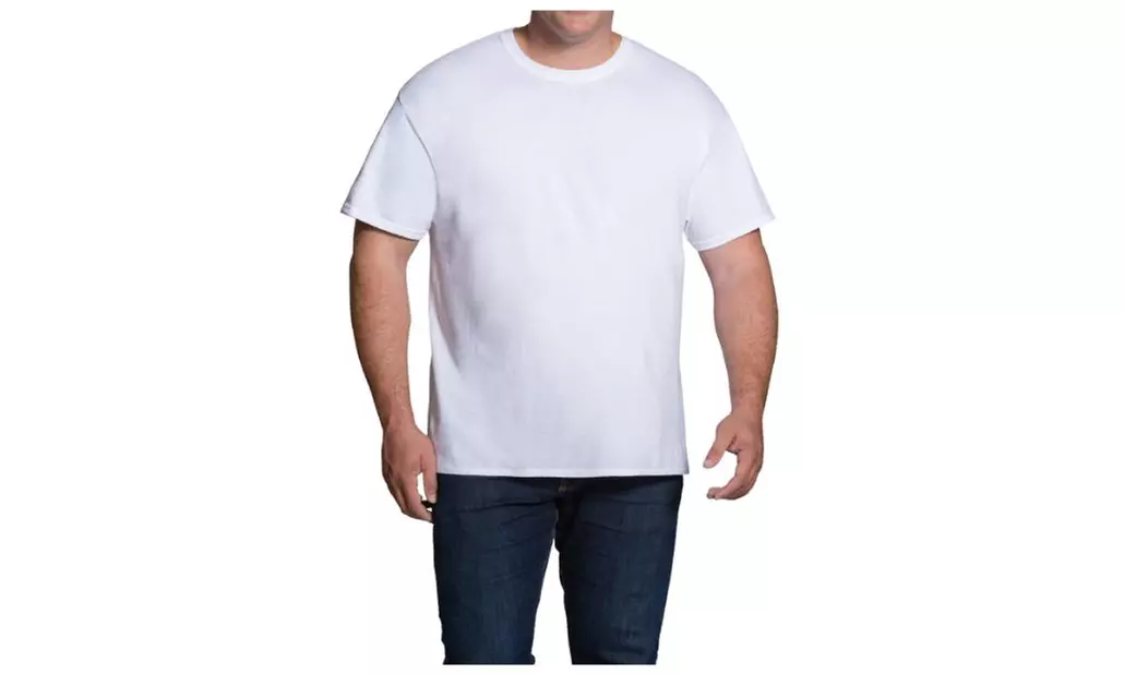 3 PackFruit Of The Loom Men's White Crew Neck T-Shirts   - Second Medium