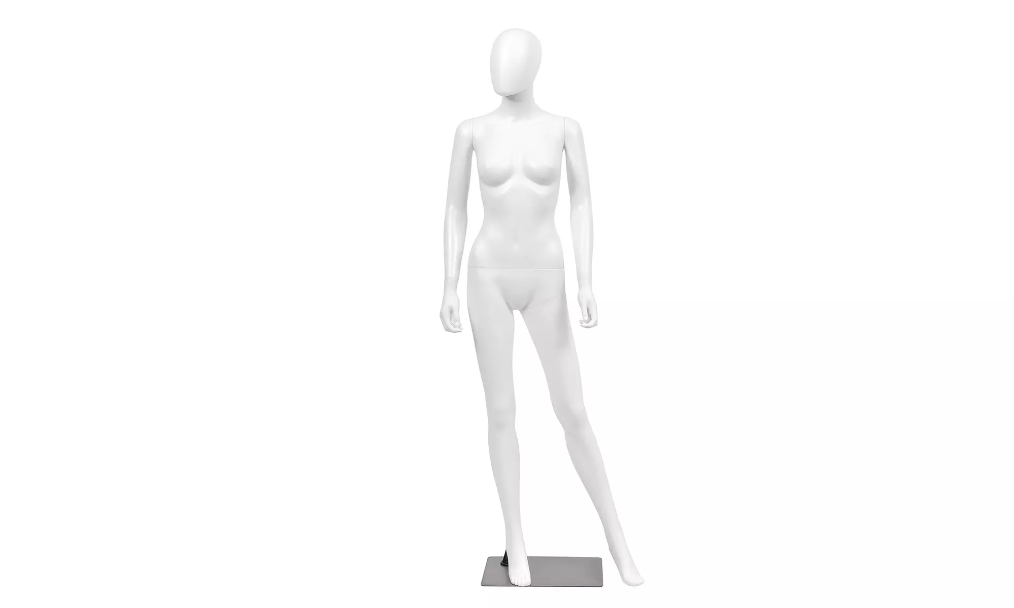 5.8 FT Female Mannequin Egghead Plastic Full Body Dress Form Display w/Base New - Primary Image