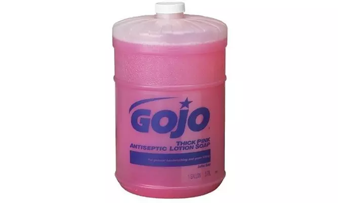Gojo 315-1847-04 Pink Thick Antiseptic Soap Pour Gallon - Second Medium