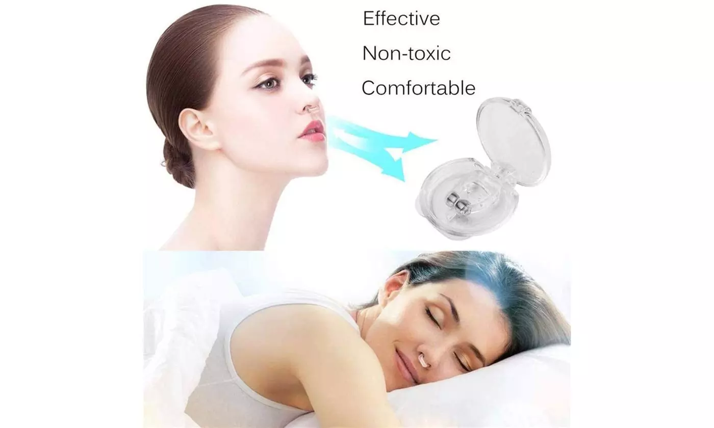 4 Pack Silicone Clip Magnetic Anti Snore Stop Snoring Nose Clips Sleeping Aid