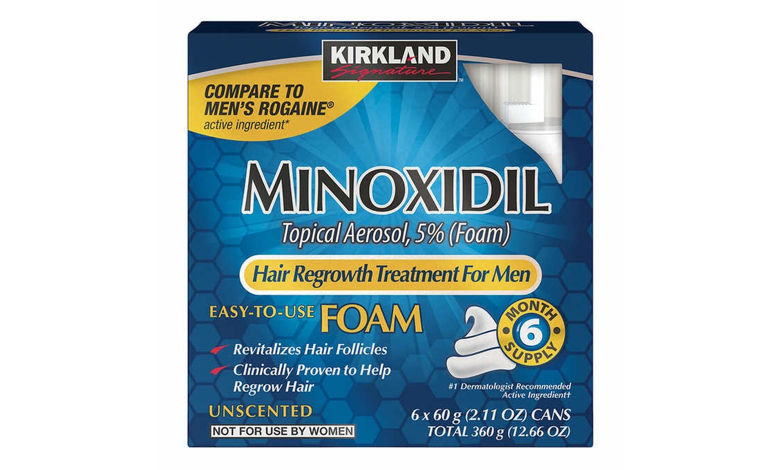 Kirkland Signature Hair Regrowth Treatment Minoxidil Foam for Men, 6 Month 
