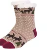 Women's Sherpa Fleece Lined Christmas Cozy Fuzzy Slipper Socks With Grippers