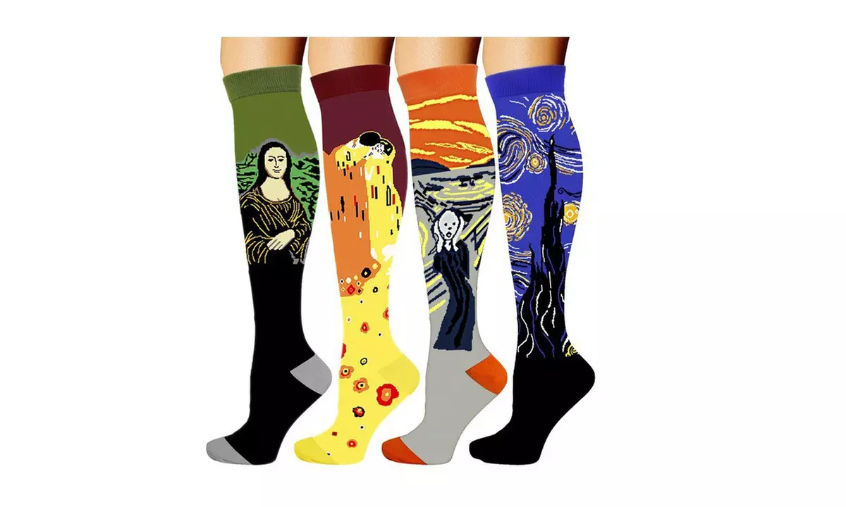 Double Couple Compression Socks 20-30 mmHg for Running Nurses Flight Pregnancy - Primary Image