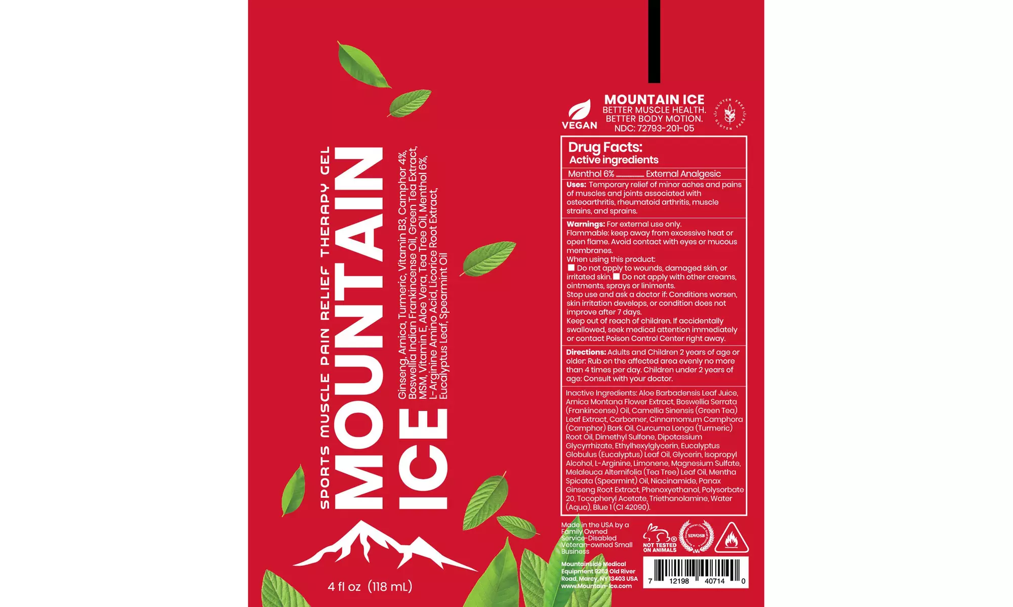 Mountain Ice Sports Recovery Muscle Therapy Gel Roll-On 3oz