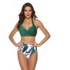 Image 9: Women's Sexy Print Backless Bikini Sets High Waist Swimwear Swimsuit