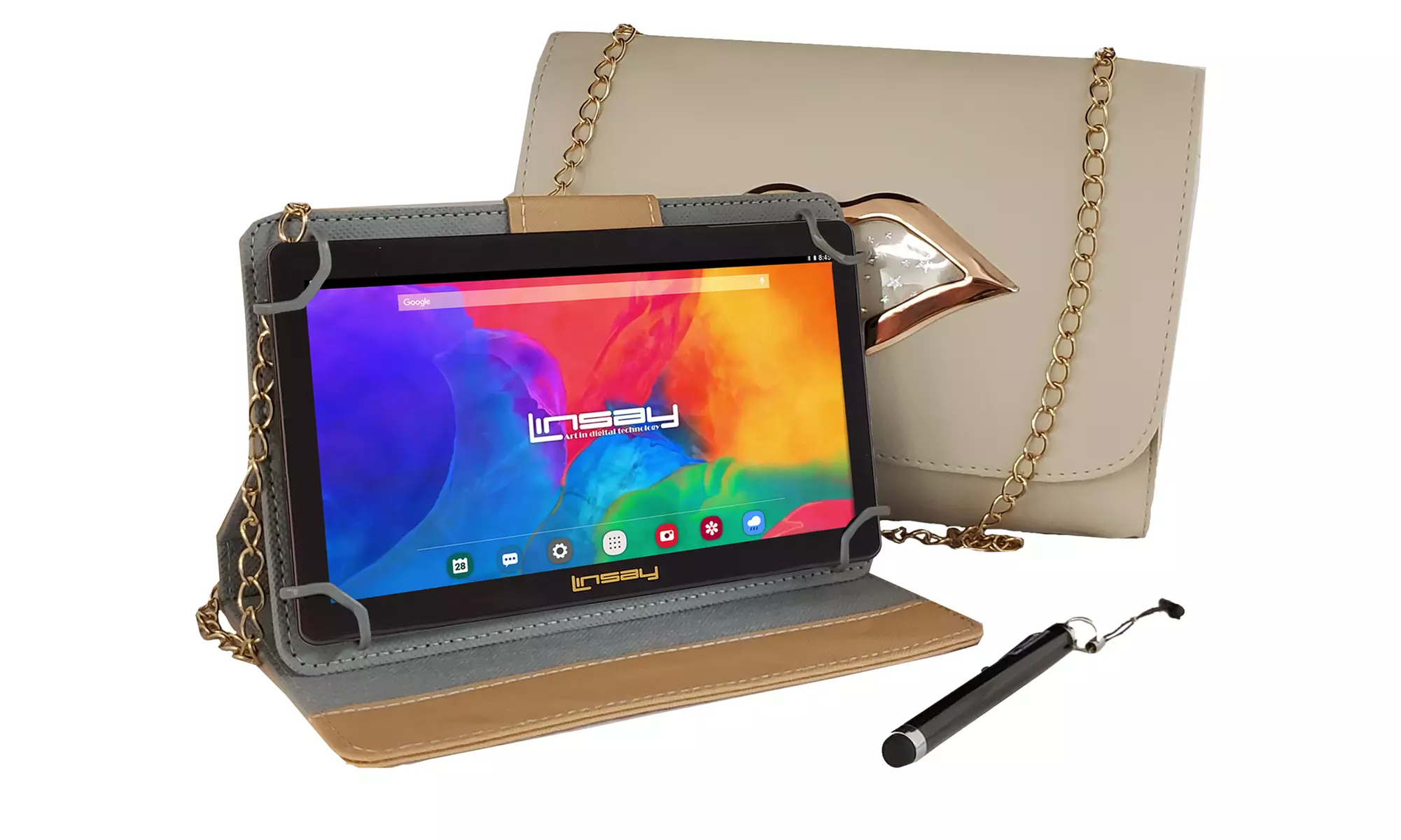 LINSAY 7 in. 2GB RAM 32GB Tablet with Leather Case, Fashion Handbag and Pen - Primary Image