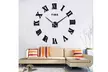 3D DIY Wall Clock Mute Mirror Surface Stickers Roman Numerals Home Wall Decor - Second Medium