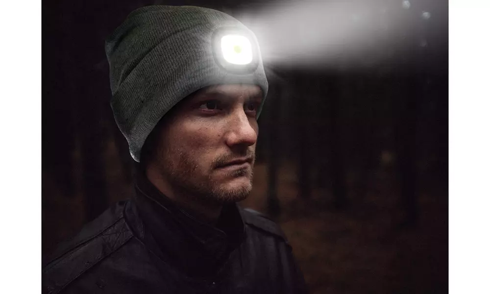 Unisex Beanie with High-Intensity Rechargeable Light - Primary Image