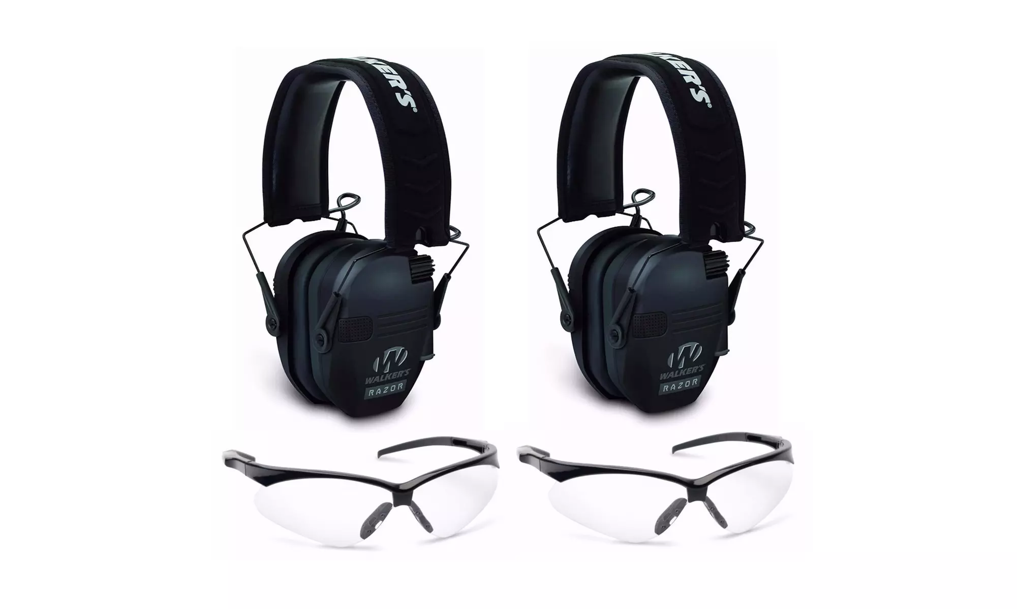 Walkers Razor Slim Electronic Shooting Range Earmuffs and Glasses (2-Pack) - Primary Image