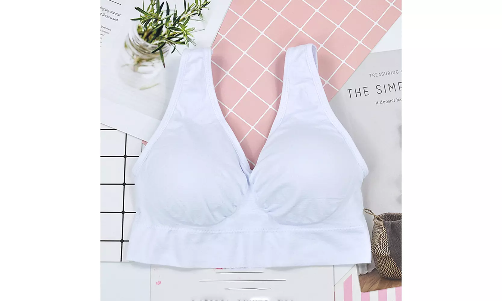 US 2-4 Pack Women's Padded Sports Bra High Impact Seamless Bralette Plus Size