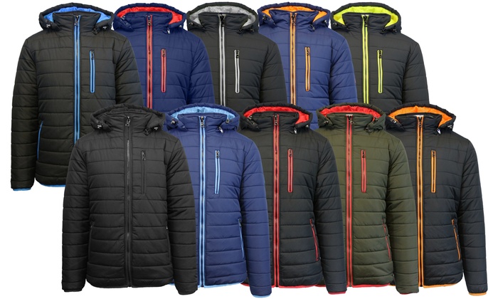 mens puffer jacket with detachable hood