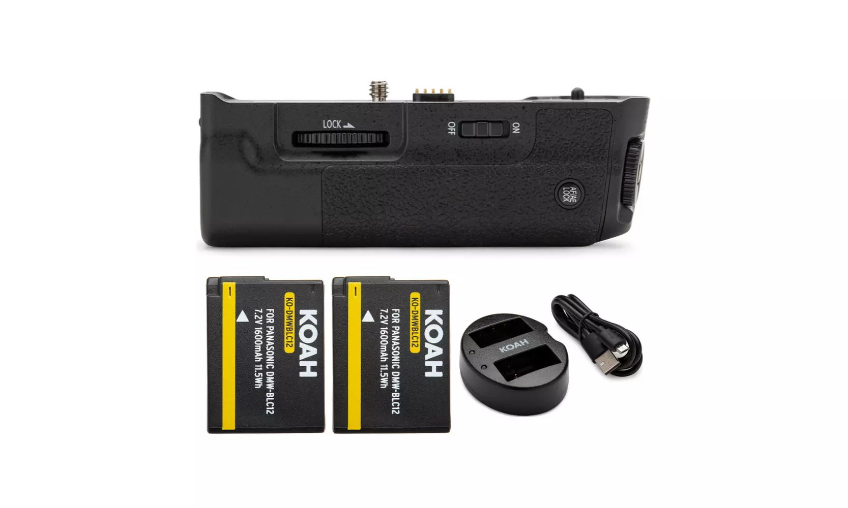 Koah Battery Grip for Panasonic G85 Camera with 2-Pack Battery and Dual Charger - Primary Image