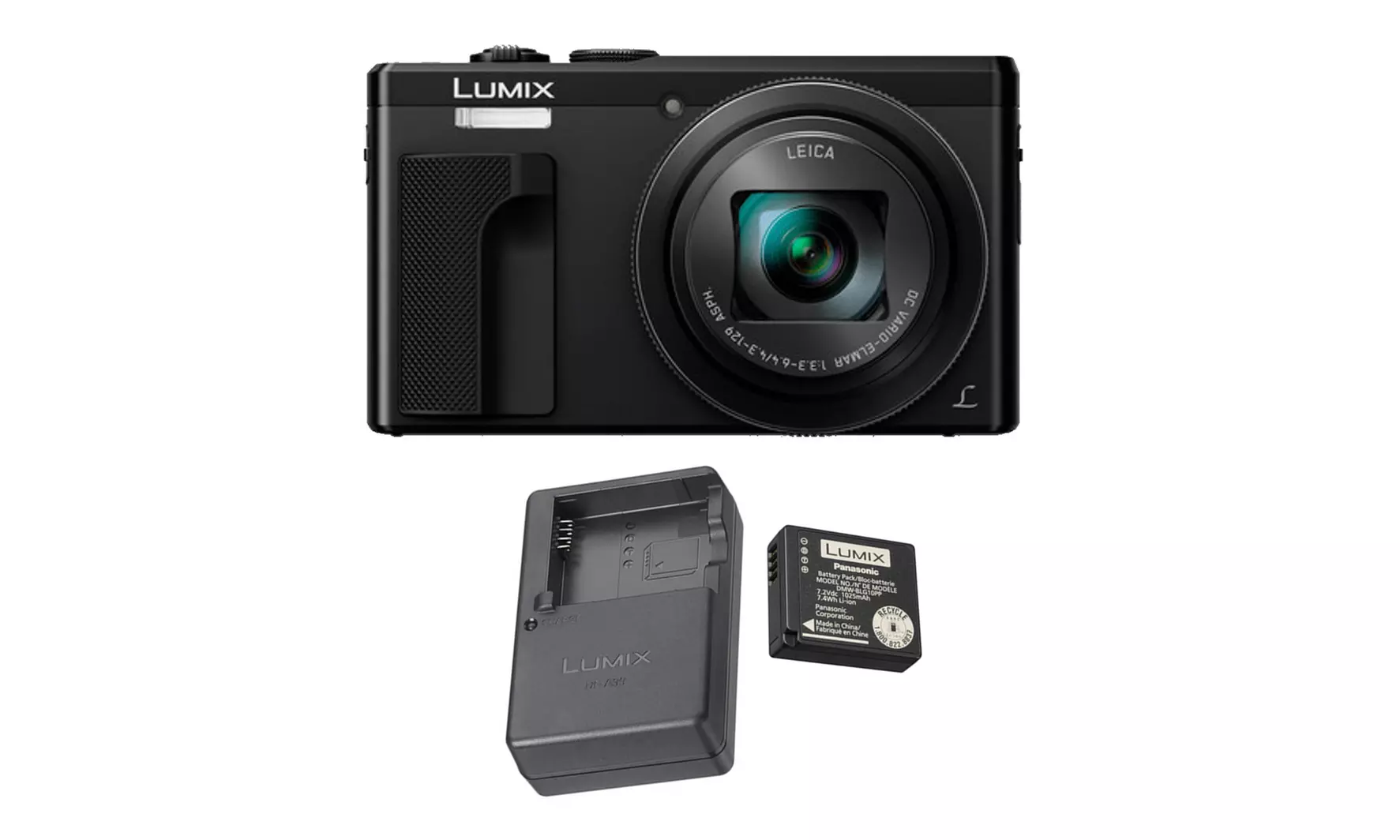 Panasonic LUMIX ZS60, 4K, WiFi, Leica Lens (Black) w/Battery & Charger - Primary Image