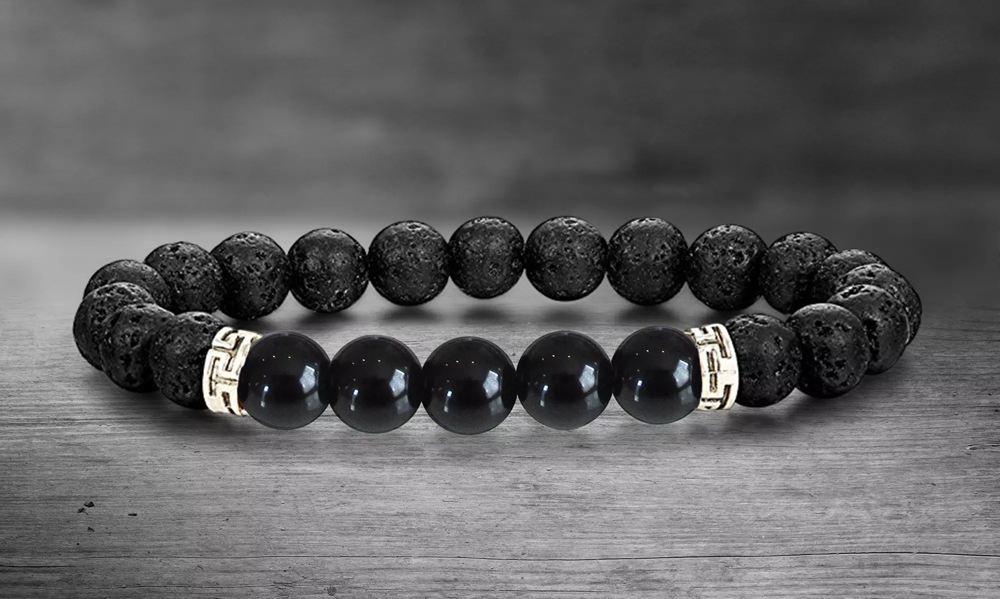 Lava Stone Chakra Diffuser Bracelet with Optional Essential Oils - Primary Image