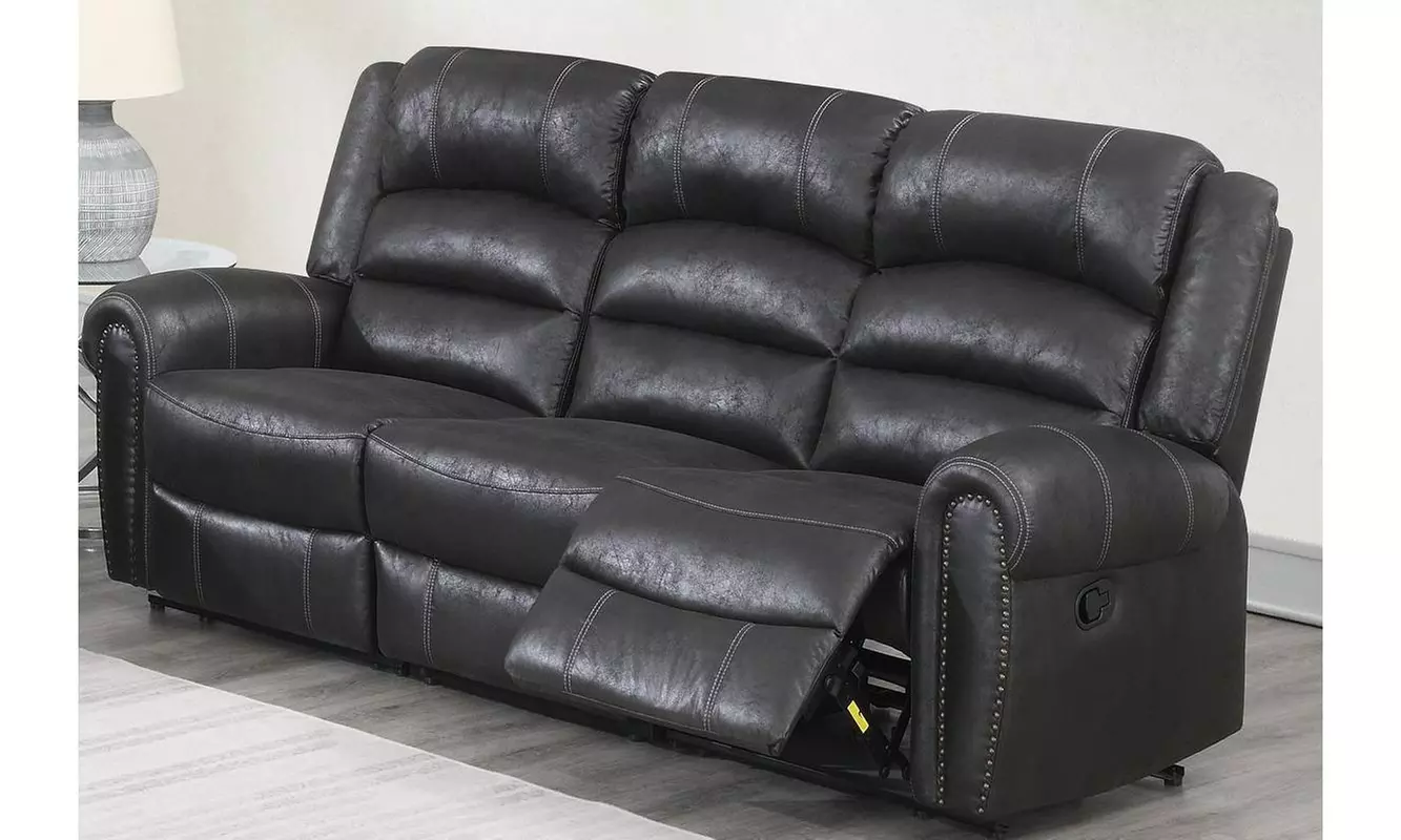 Barcelona 3 Pieces Power Motion Set Upholstered in Leather-like fabric - Second Medium