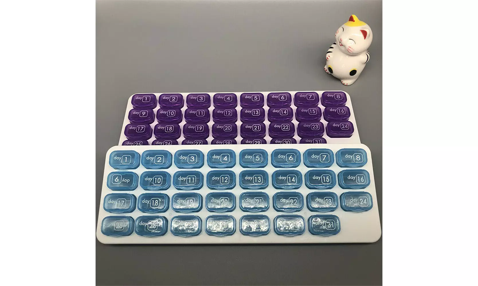 31 Day Monthly Pill Organizer Medication Pod Compartment Planner Box Plastic