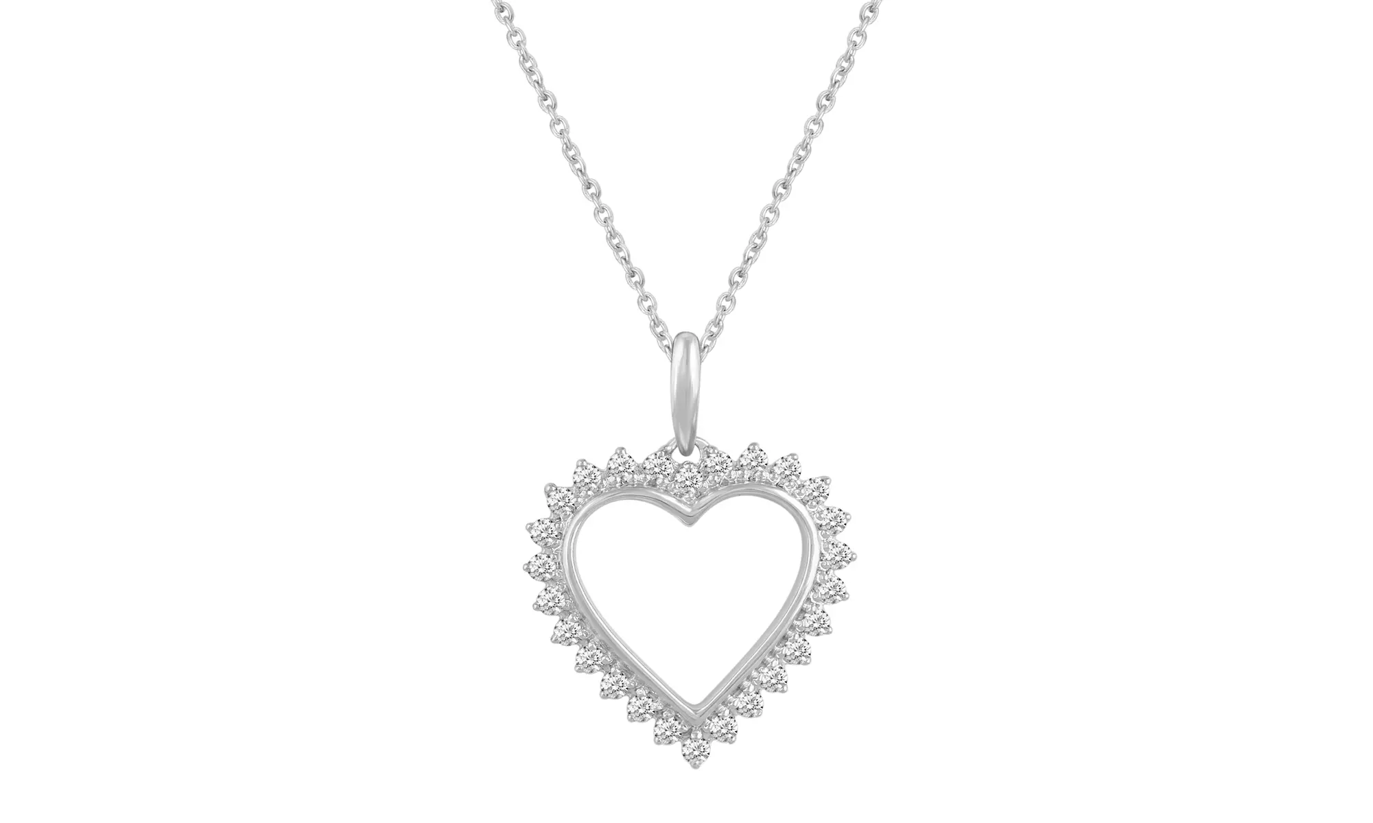 1.0ct tw Diamond Heart Pendant in Sterling Silver by Fifth and Fine - Primary Image