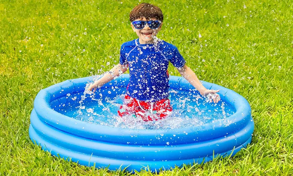 Inflatable Three Ring Pool For Kids & Pets  - Primary Image