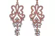 Suzy Levian Rosed Sterling Silver Cubic Zirconia Dangle Butterfly Earrings - Second Medium