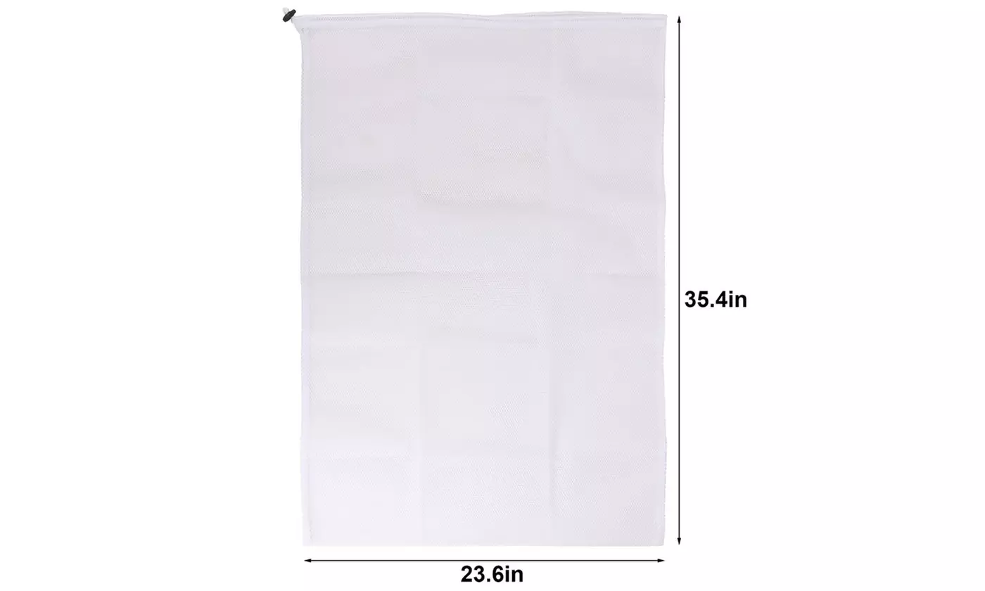 2Pcs Heavy Duty Laundry Bag Large Mesh Wash Clothes With Drawstring Top Closure