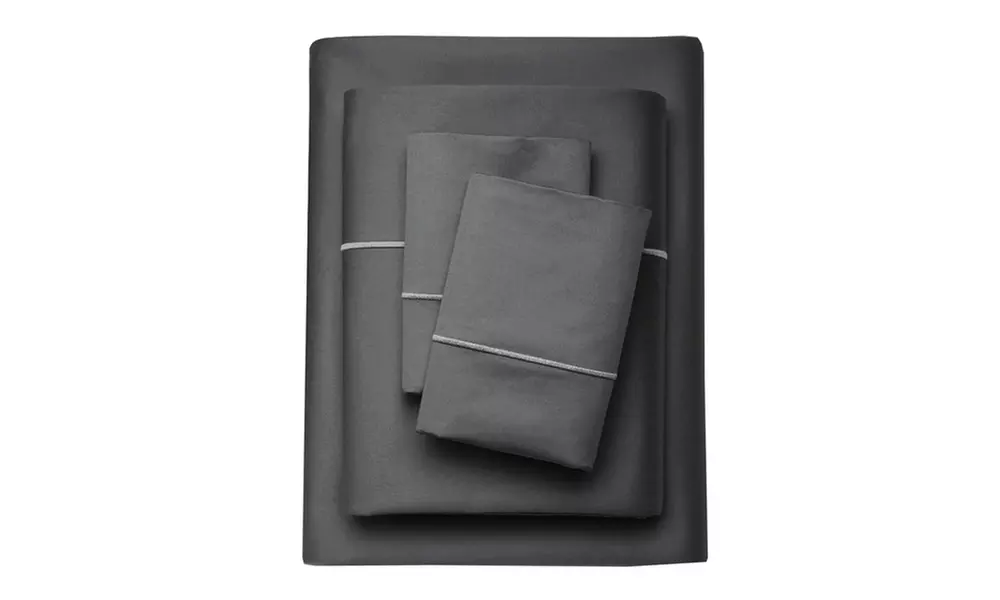 1000-Thread-Count 100% Egyptian Cotton Addy Home Marrow-Hem Solid or Damask-Stripe Sheet Set - Primary Image