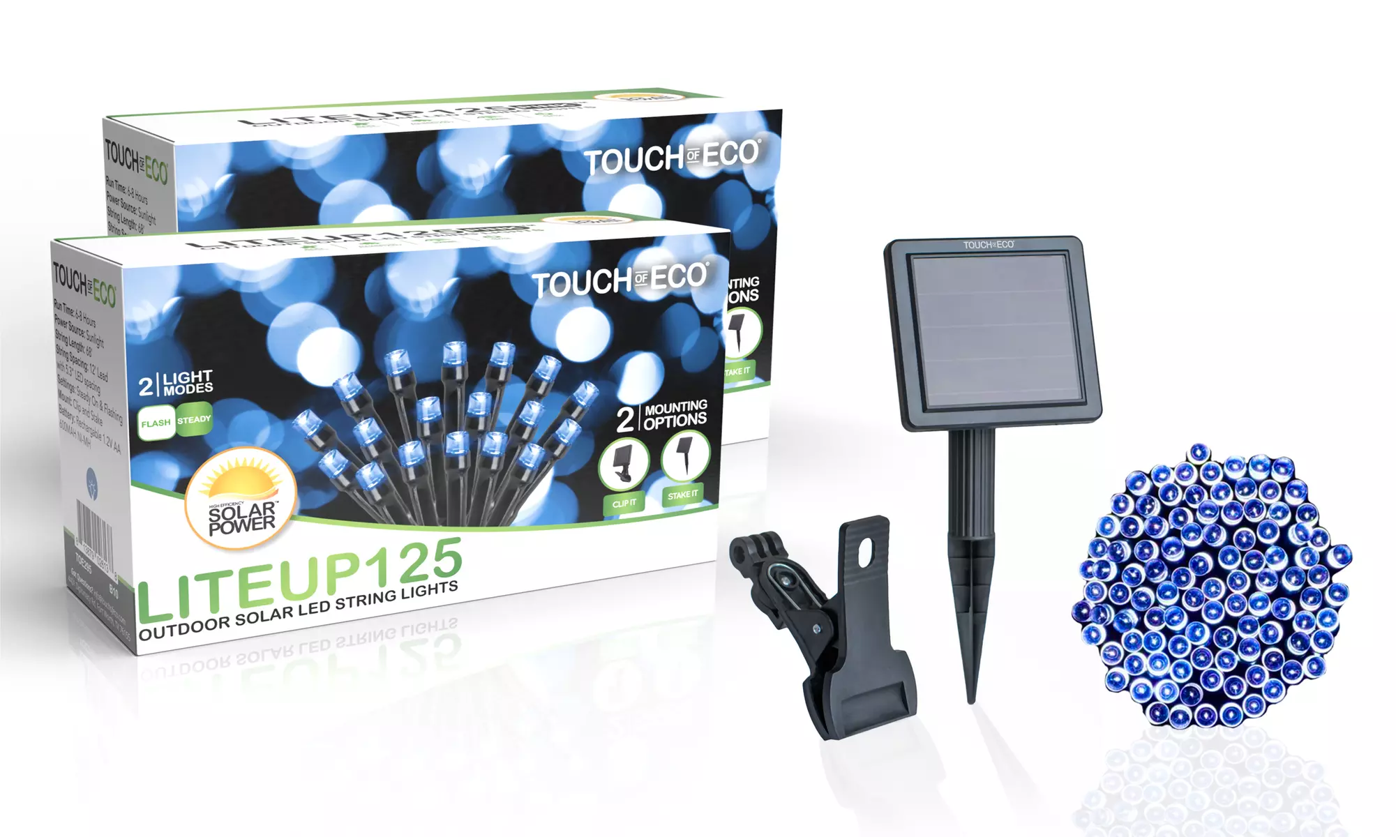 125LED Solar Powered String Lights. Multiple Colors & Quantities Available. 